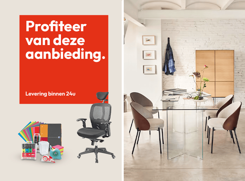 Kantoormateriaal nodig? Tot €100 korting!